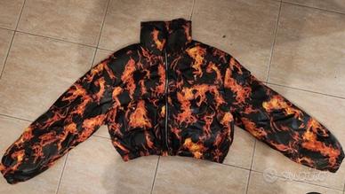 Bomber shein con fiamme e fuoco taglia XS