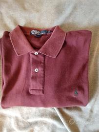 POLO RALPH LAUREN MANICHE CORTE BORDEAUX TG.M e L