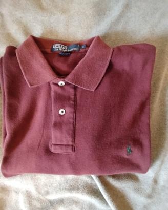 POLO RALPH LAUREN MANICHE CORTE BORDEAUX TG.M e L