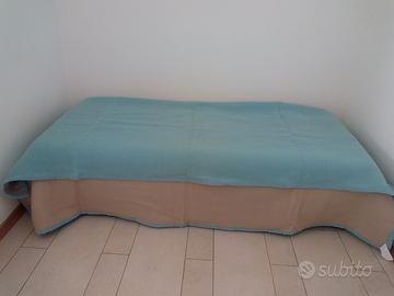 Coperta Pura Lana Vergine Dobleface Beige_ Azzurra