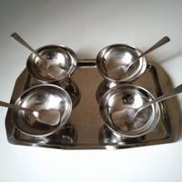 Servito per gelato in silver plate