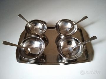 Servito per gelato in silver plate