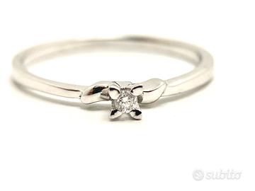 Anello Solotario Oro bianco 18 k Diamante