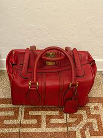 Borsa/ bauletto in pelle rosso mattone