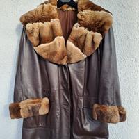 giacca in pelle e pelliccia vintage 
