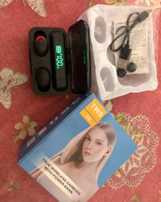 auricolari wireless with power bank