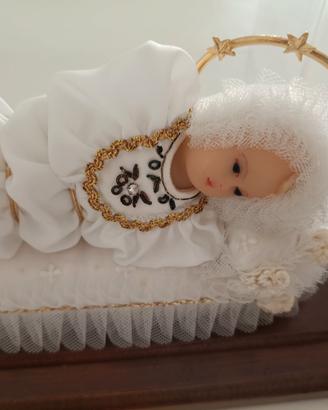 Statuetta sacra in cera Maria Bambina c/teca