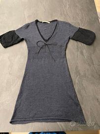 Abito da donna a maniche corte in lana e pizzo