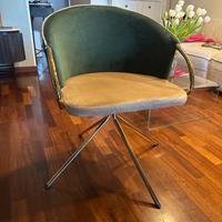 Sedie tavolo salotto in velluto girevoli