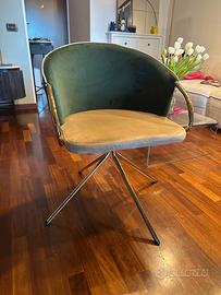 Sedie tavolo salotto in velluto girevoli