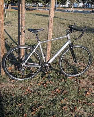 Bici da corsa Triban RC 100 argento, monocoron