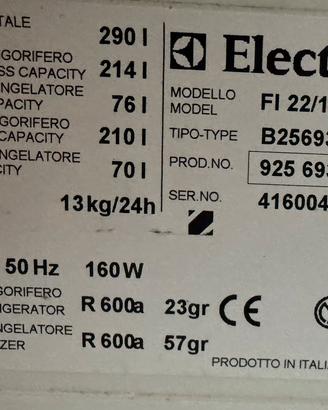 FRIGO INCASSO ELECTROLUX FI 22/10FA