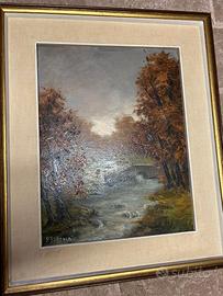 Dipinto olio su tela autore P. Bertola