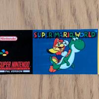 Etichetta cartuccia Super Mario World SNES 