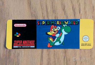 Etichetta cartuccia Super Mario World SNES 
