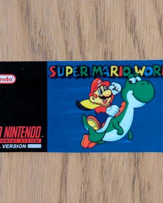 Etichetta cartuccia Super Mario World SNES 