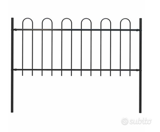 Recinzione da Giardino in Acciaio 181x100 cm Nero