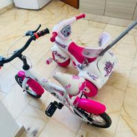 Bicicletta e triciclo per bimba