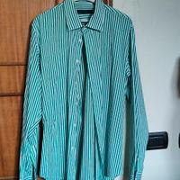 camicia Montezemolo a righe bianche e verdi