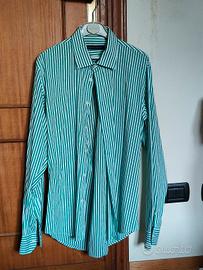 camicia Montezemolo a righe bianche e verdi