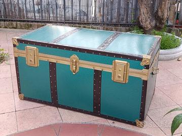 Iconico Baule Vintage Verde e Oro