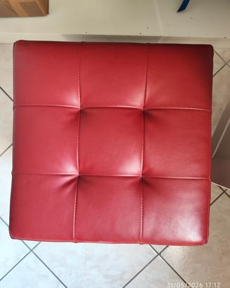 Pouf bordeaux portaoggetti 