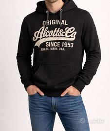 Felpa nera uomo Alcott felpata