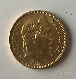 Moneta d’oro 20 franchi Napoleone III