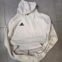🤍 Felpa Adidas bianca M • logo nero 