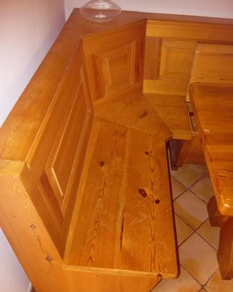 Tavolo da cucina con panca in legno massello
