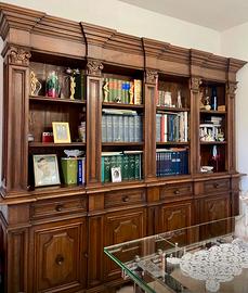 Mobile libreria in noce stile rinascimentale