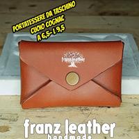 Porta tessere cuoio cognac
