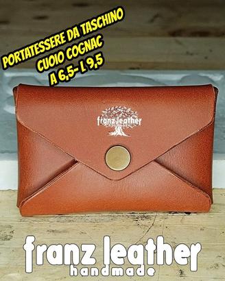 Porta tessere cuoio cognac