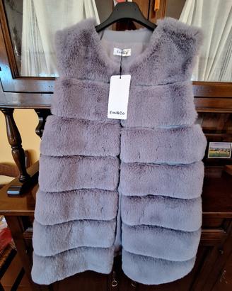 gilet smanicato donna in eco pelliccia L/XL