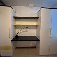 armadio a ponte con scrivania integrata