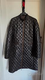 MONCLER vintage giacca lunga in pelle trapuntata 