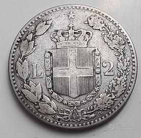 Umberto 2 lire 1886 argento