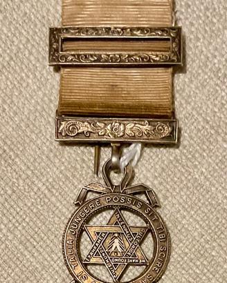 Medaglia massonica inglese argento silver.