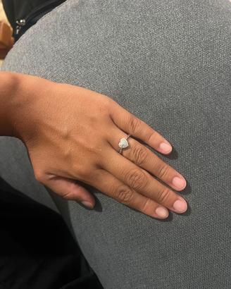 Anello Donna Cuore Pavé Oro Bianco e Diamanti