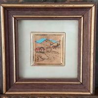 Quadretto su foglio oro Vintage anni 70