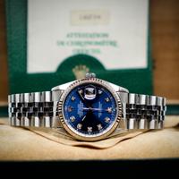 Rolex Datejust Ref. 16234 blue diamond Full Set