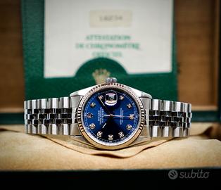 Rolex Datejust Ref. 16234 blue diamond Full Set