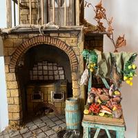 Banchetto pescivendolo con botte presepe napoletan