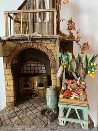 Banchetto pescivendolo con botte presepe napoletan