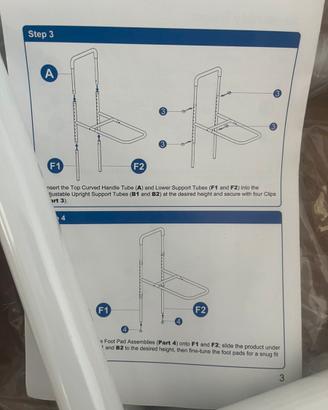 Maniglia di sostegno per letto regolabile