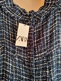 Vestito Zara in tweed con bottoni gioiello nuovo c