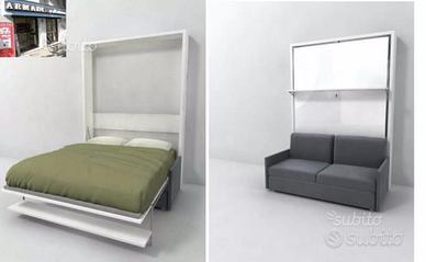 Letto a scomparsa matrimoniale sofa grigio