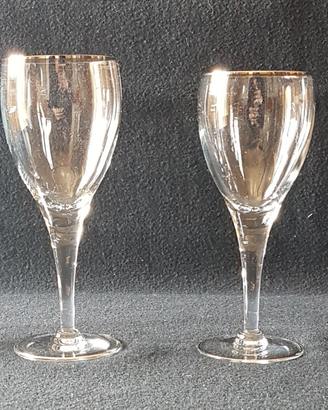 Set di bicchieri vintage in cristallo e platino