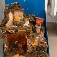 Presepe con luci di natale