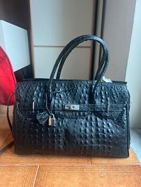Borsa vintage finta pelle di coccodrillo